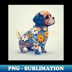 Flowery dog - Professional Sublimation Digital Download - Boost Your Success with this Inspirational PNG Download
