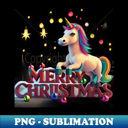 Christmas Unicorn - Vintage Sublimation PNG Download - Perfect for Sublimation Mastery