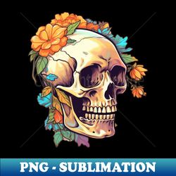 Skull with flowers - Professional Sublimation Digital Download - Revolutionize Your Designs