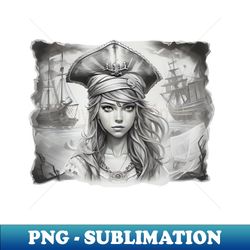 Sail the Stylish Seas Pirate Girl - Instant Sublimation Digital Download - Revolutionize Your Designs