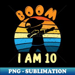 Dabbing Boy 10th Birthday Party 10 Years Old Kids - High-Resolution PNG Sublimation File - Transform Your Sublimation Creations