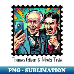Edison  Tesla Selfie II - PNG Transparent Sublimation Design - Defying the Norms