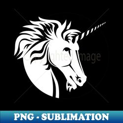 Unicorn Head - Black  White - Elegant Sublimation PNG Download - Perfect for Creative Projects