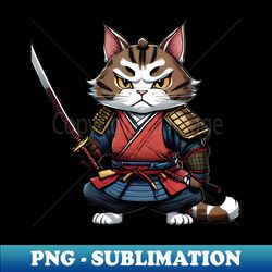 Samurai cat - Decorative Sublimation PNG File - Perfect for Personalization