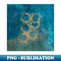 Teal Paint with Gold Circles Art - Signature Sublimation PNG File - Capture Imagination with Every Detail