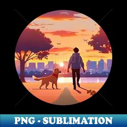 Owner walking the dog - Unique Sublimation PNG Download - Bold & Eye-catching
