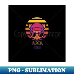 Cool cat with sun glasses and a cute beanie - PNG Transparent Sublimation Design - Unleash Your Creativity