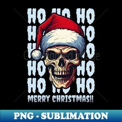 ho ho ho skull santa - Signature Sublimation PNG File - Perfect for Sublimation Mastery