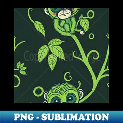 green monkey pattern - aesthetic sublimation digital file - capture imagination with every detail