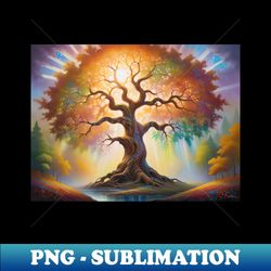 Ethereal Beauty Unveiled Enchanting Oil Portrait of a Lush Forest Tree 390 - Exclusive PNG Sublimation Download - Revolutionize Your Designs