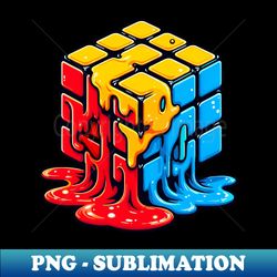 Melting Rubiks Cube - Unique Sublimation PNG Download - Spice Up Your Sublimation Projects