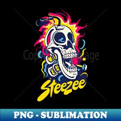 steezee skull airbrush character art design 2024 - stylish sublimation digital download - enhance your apparel with stunning detail