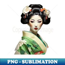 Green Geisha - Artistic Sublimation Digital File - Transform Your Sublimation Creations