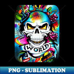 steezee world sugar skull airbrush art design - special edition sublimation png file - instantly transform your sublimation projects
