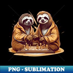 Chess Shirt  Sloths Playing Chess - Sublimation-Ready PNG File - Perfect for Sublimation Mastery