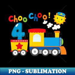 Im 4 Birthday Boy 4th Bday Train Car Fire Truck - Elegant Sublimation PNG Download - Spice Up Your Sublimation Projects