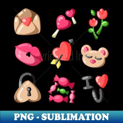 valentine stickers - elegant sublimation png download - defying the norms