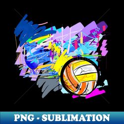 volleyball sport art  brush stroke style design - premium png sublimation file - bring your designs to life