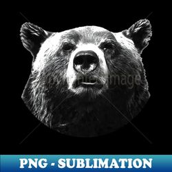 black and white bear - instant png sublimation download - bring your designs to life