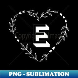 Letter E Wreath Monogram - PNG Transparent Sublimation File - Perfect for Creative Projects