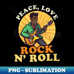 Rock Music Shirt  Peace Love RockAnd Roll - Modern Sublimation PNG File - Instantly Transform Your Sublimation Projects