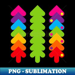 Colorful rainbow trees version two - Artistic Sublimation Digital File - Vibrant and Eye-Catching Typography