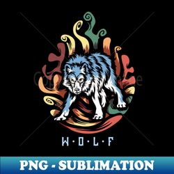 WOLF Retro design for Wolf Animal Lovers - Aesthetic Sublimation Digital File - Stunning Sublimation Graphics