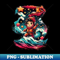 Cute Design Stellar Surfing Boy - Digital Sublimation Download File - Capture Imagination with Every Detail