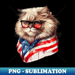 Independence Day Cat - Decorative Sublimation PNG File - Perfect for Sublimation Mastery