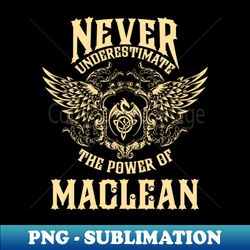 Maclean Name Shirt Maclean Power Never Underestimate - Sublimation-Ready PNG File - Unleash Your Inner Rebellion