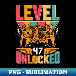 Level 47 Unlocked Awesome Since 1976 Funny Gamer Birthday - Sublimation-Ready PNG File - Unleash Your Inner Rebellion