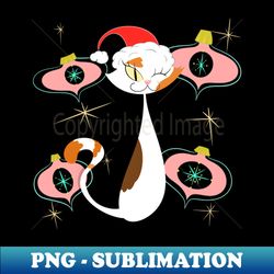 Calico with Pink Ornaments - Exclusive PNG Sublimation Download - Transform Your Sublimation Creations