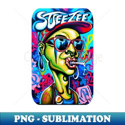 steezee green face art airbrush design - exclusive sublimation digital file - perfect for creative projects