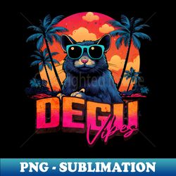 Retro Wave Degu Miami - Instant Sublimation Digital Download - Fashionable and Fearless