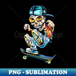 steezee zombie skater skateboard art design airbrush - sublimation-ready png file - add a festive touch to every day