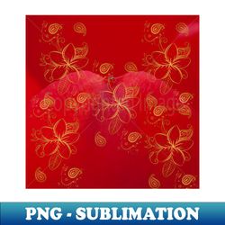 Red and  Gold frangipani flowers iPhone cover - Stylish Sublimation Digital Download - Transform Your Sublimation Creations
