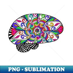 Mandala Rainbow Brain - Vintage Sublimation PNG Download - Bring Your Designs to Life