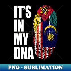 Malaysian And Mozambican Mix DNA Flag Heritage - Sublimation-Ready PNG File - Vibrant and Eye-Catching Typography