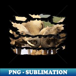 Wildlife Ripped Elephant Faces - Special Edition Sublimation PNG File - Unleash Your Inner Rebellion