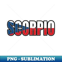 Scorpio Czech Horoscope Heritage DNA Flag - Elegant Sublimation PNG Download - Bold & Eye-catching