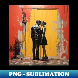 urban romance bold love against a vivid street art backdrop - premium sublimation digital download - unleash your creativity
