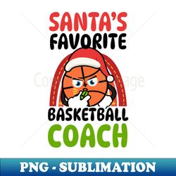Christmas Coach Shirt  Santas Basketball Coach - PNG Transparent Digital Download File for Sublimation - Create with Confidence