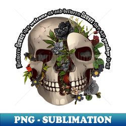 Floral skull  Between flowers and farewells - PNG Transparent Sublimation Design - Revolutionize Your Designs