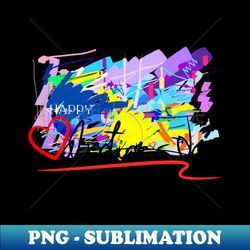 happy valentine and heart brush strokes style - aesthetic sublimation digital file - unleash your creativity