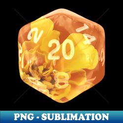 Nat20 Bright Orange Flower - Instant PNG Sublimation Download - Transform Your Sublimation Creations
