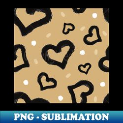 Black hearts minimal pattern - Premium PNG Sublimation File - Vibrant and Eye-Catching Typography