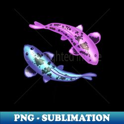 Pastel Pink And Baby Blue Koi Fish - Artistic Sublimation Digital File - Perfect for Sublimation Art