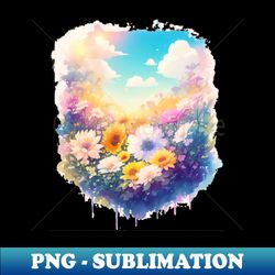 Sunlit Floral Fantasy Photorealistic T-Shirt Design Delight 108 - Retro PNG Sublimation Digital Download - Enhance Your Apparel with Stunning Detail