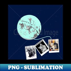 MOON PHOTO CAT - Sublimation-Ready PNG File - Fashionable and Fearless