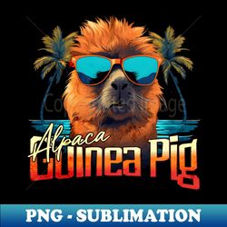 Retro Wave Alpaca Guinea Pig Miami - Elegant Sublimation PNG Download - Unleash Your Inner Rebellion